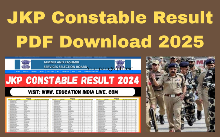 JKP Constable Result pdf