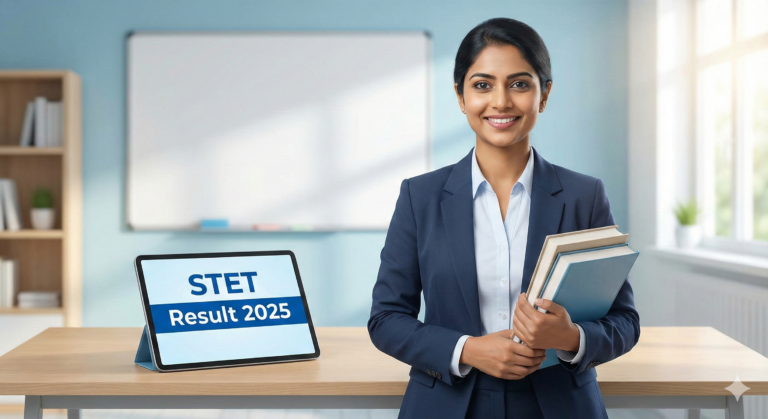 STET Result 2025 scorecard displayed on laptop for teacher eligibility exam