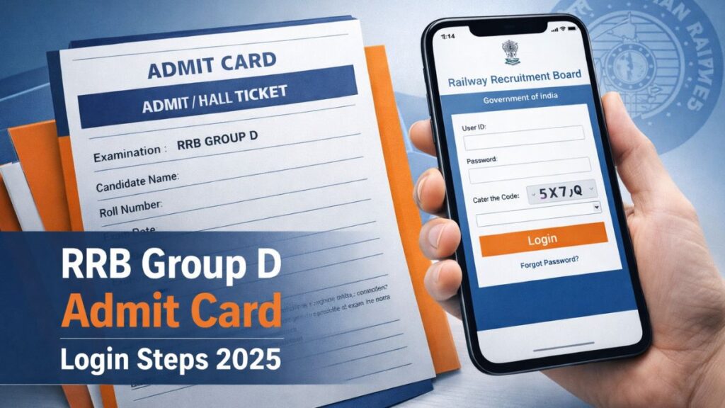 RRB Group D Admit Card Candidate Login