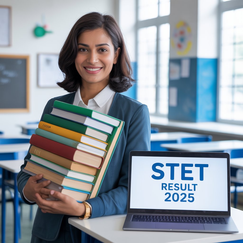 STET Result 2025 scorecard displayed on laptop for teacher eligibility exam