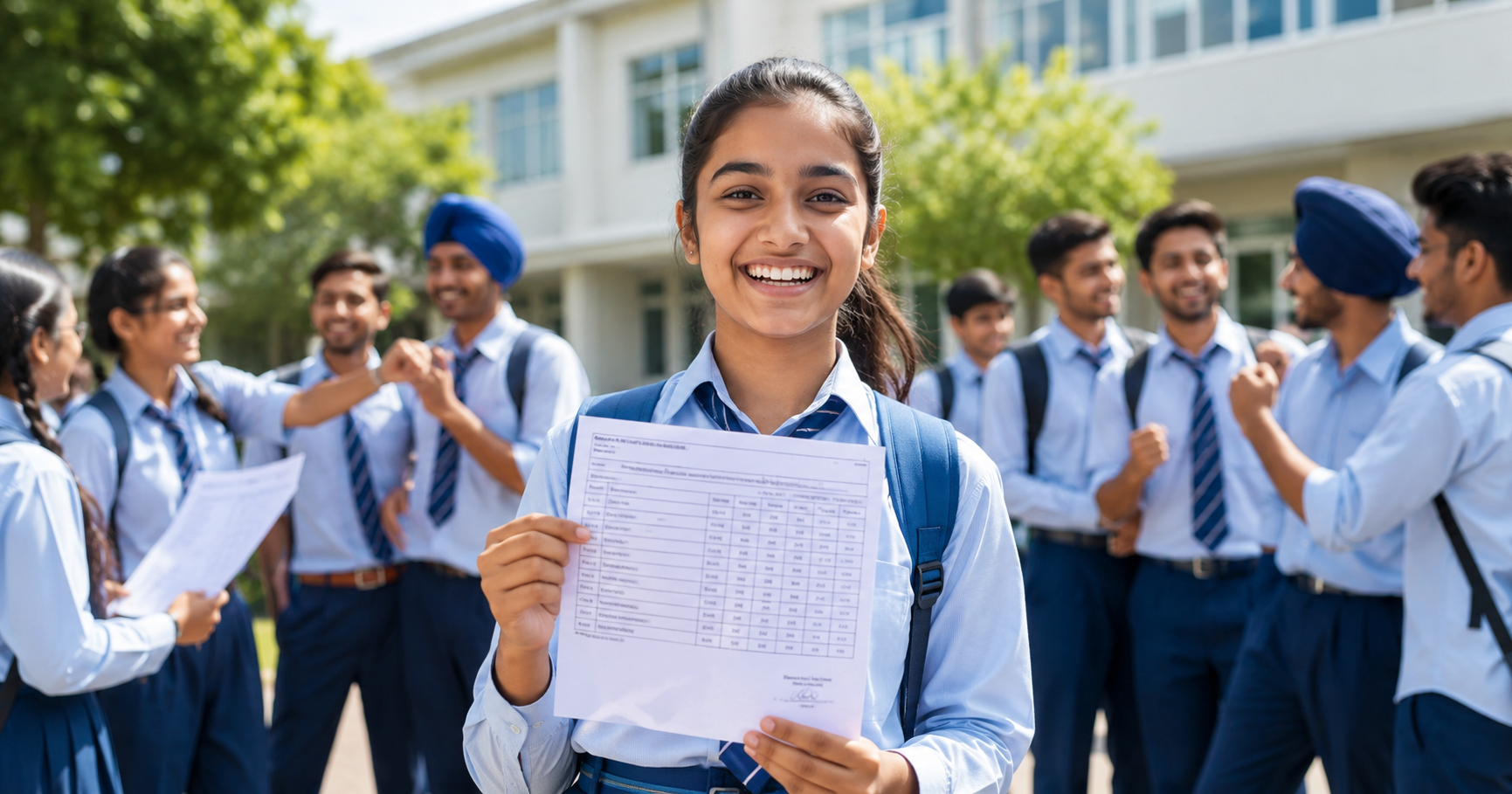 Punjab Board PSEB 10th Result 2026 student celebrating after checking Class 10 marksheet