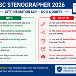 SSC Stenographer Exam City Intimation 2026